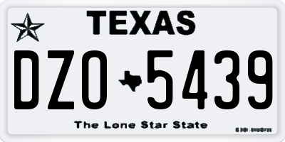 TX license plate DZO5439