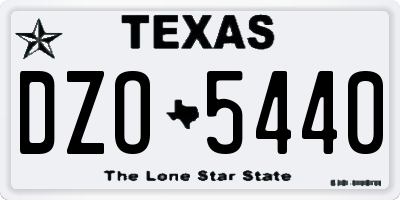 TX license plate DZO5440
