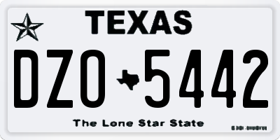 TX license plate DZO5442