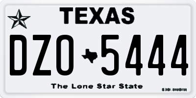 TX license plate DZO5444