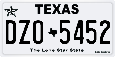 TX license plate DZO5452