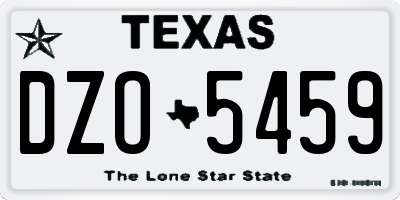 TX license plate DZO5459