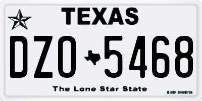 TX license plate DZO5468