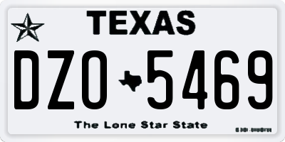 TX license plate DZO5469
