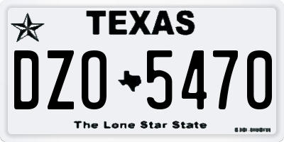 TX license plate DZO5470