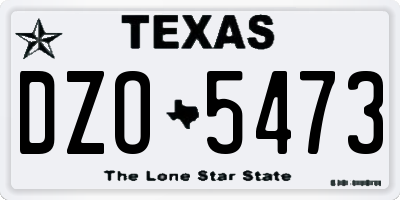 TX license plate DZO5473