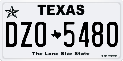 TX license plate DZO5480