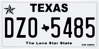 TX license plate DZO5485