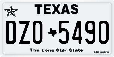 TX license plate DZO5490