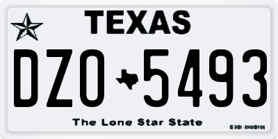 TX license plate DZO5493