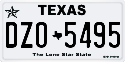 TX license plate DZO5495