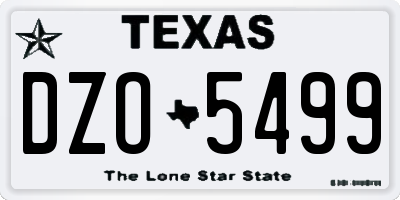 TX license plate DZO5499