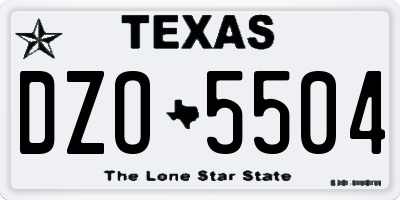 TX license plate DZO5504