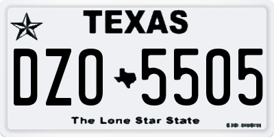 TX license plate DZO5505