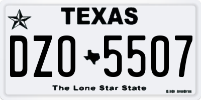 TX license plate DZO5507