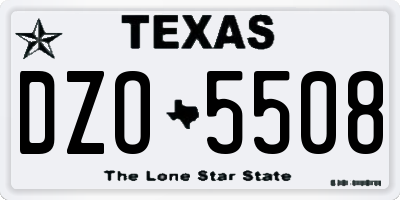 TX license plate DZO5508