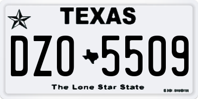 TX license plate DZO5509