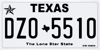 TX license plate DZO5510