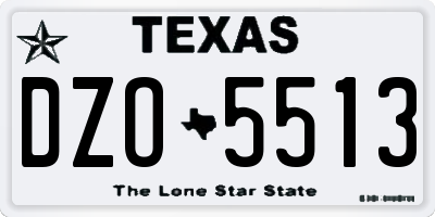 TX license plate DZO5513