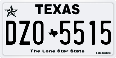 TX license plate DZO5515