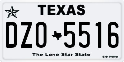 TX license plate DZO5516