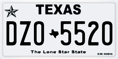 TX license plate DZO5520