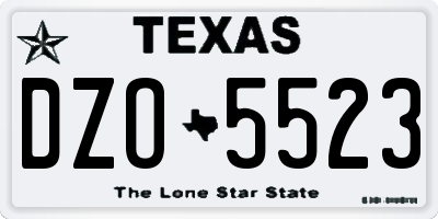TX license plate DZO5523