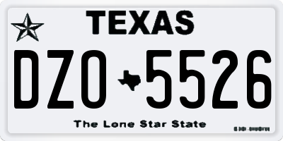 TX license plate DZO5526