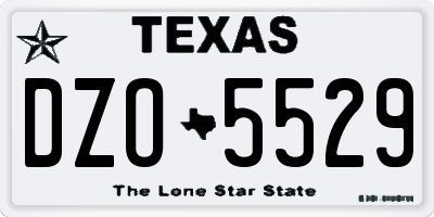 TX license plate DZO5529
