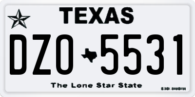 TX license plate DZO5531