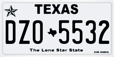 TX license plate DZO5532