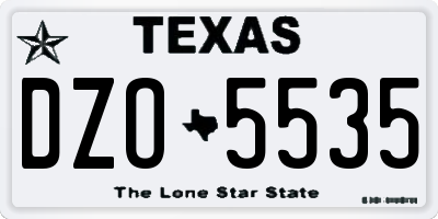 TX license plate DZO5535