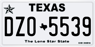 TX license plate DZO5539