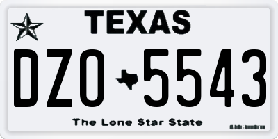 TX license plate DZO5543