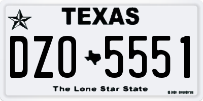 TX license plate DZO5551
