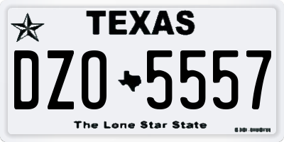 TX license plate DZO5557