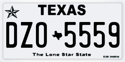 TX license plate DZO5559