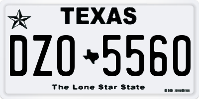 TX license plate DZO5560