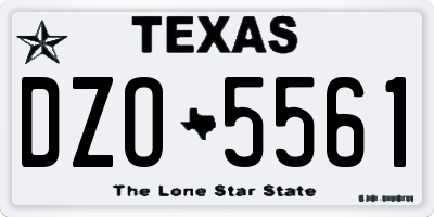 TX license plate DZO5561