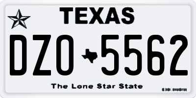 TX license plate DZO5562