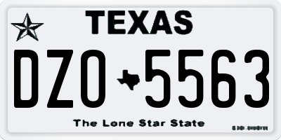 TX license plate DZO5563