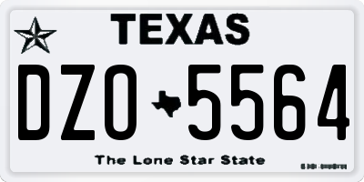 TX license plate DZO5564