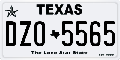 TX license plate DZO5565