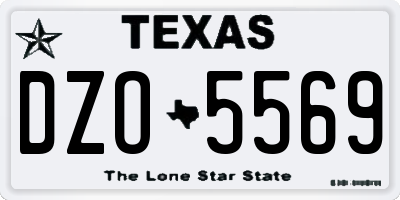 TX license plate DZO5569