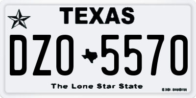 TX license plate DZO5570