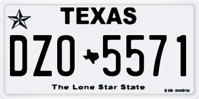 TX license plate DZO5571