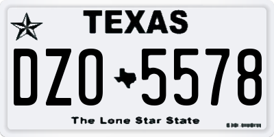 TX license plate DZO5578
