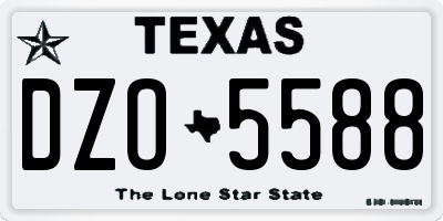 TX license plate DZO5588