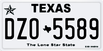 TX license plate DZO5589