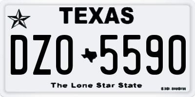 TX license plate DZO5590